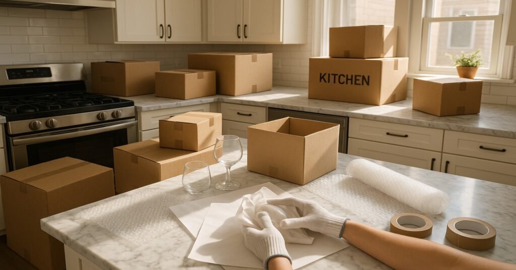 declutter kitchen before packing