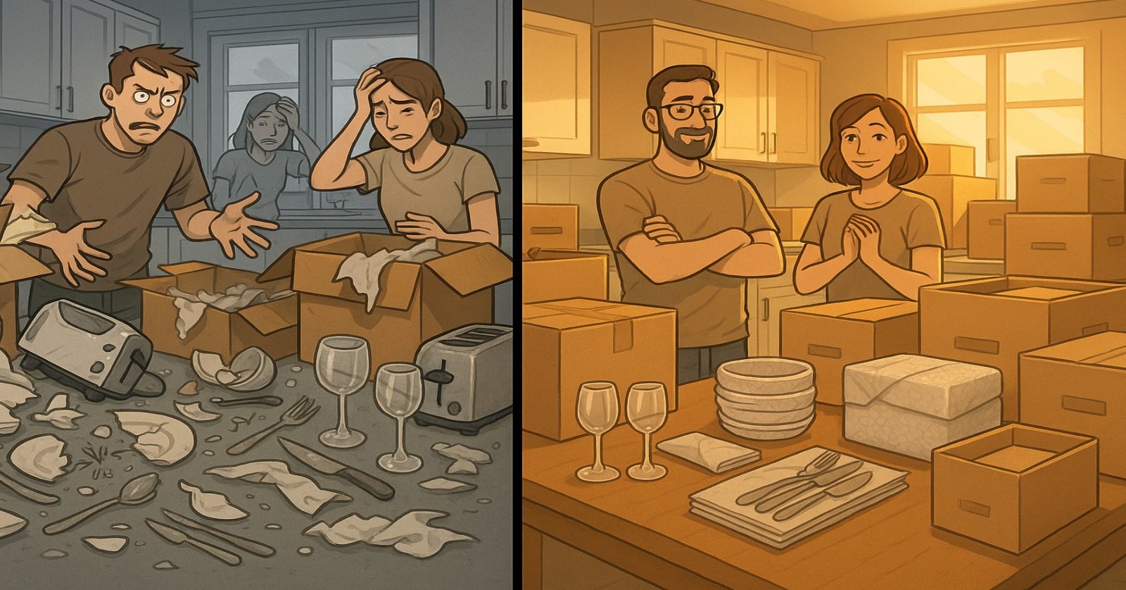 how to pack a kitchen for storage