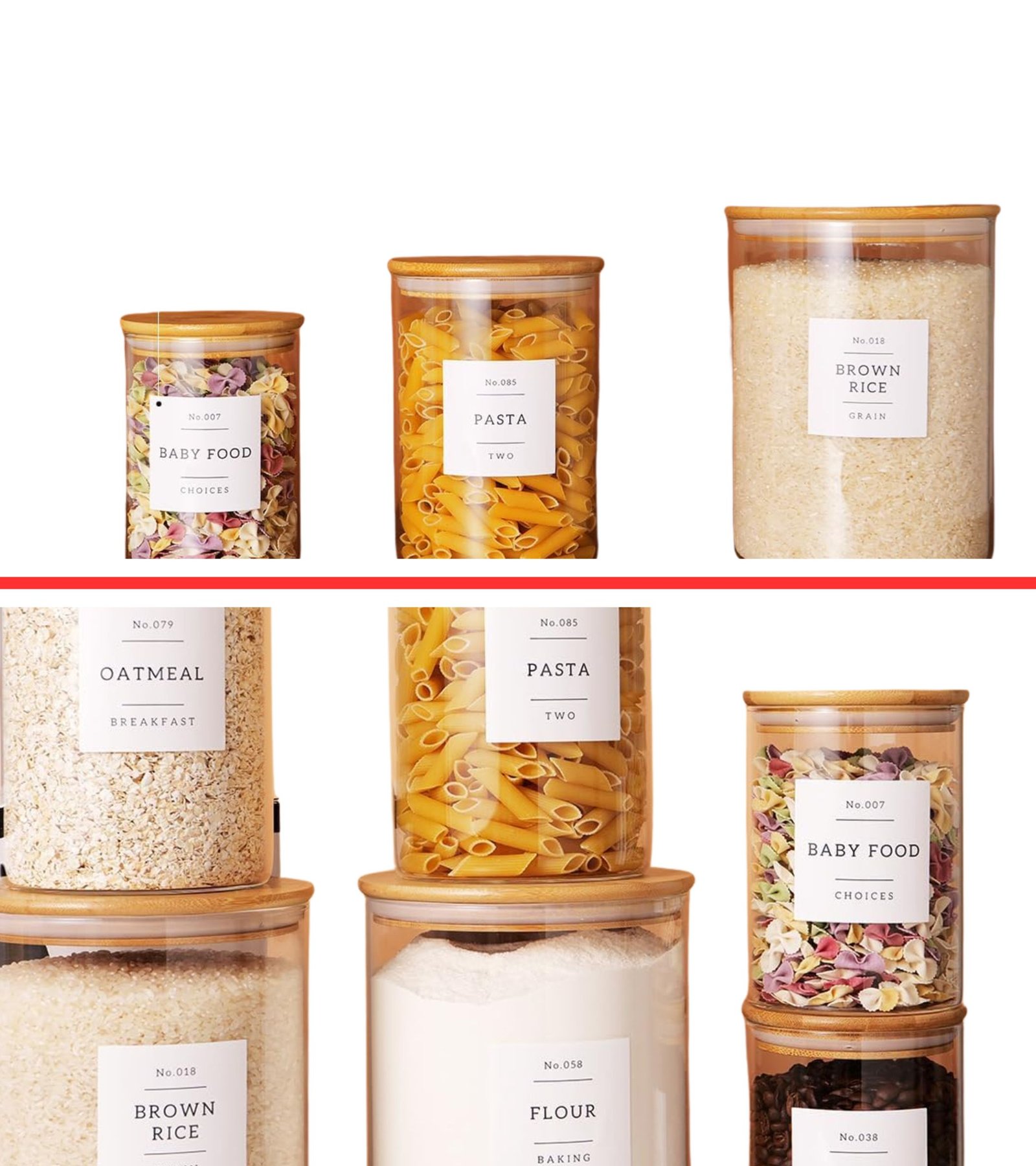 Glass Jars with Bamboo Lids